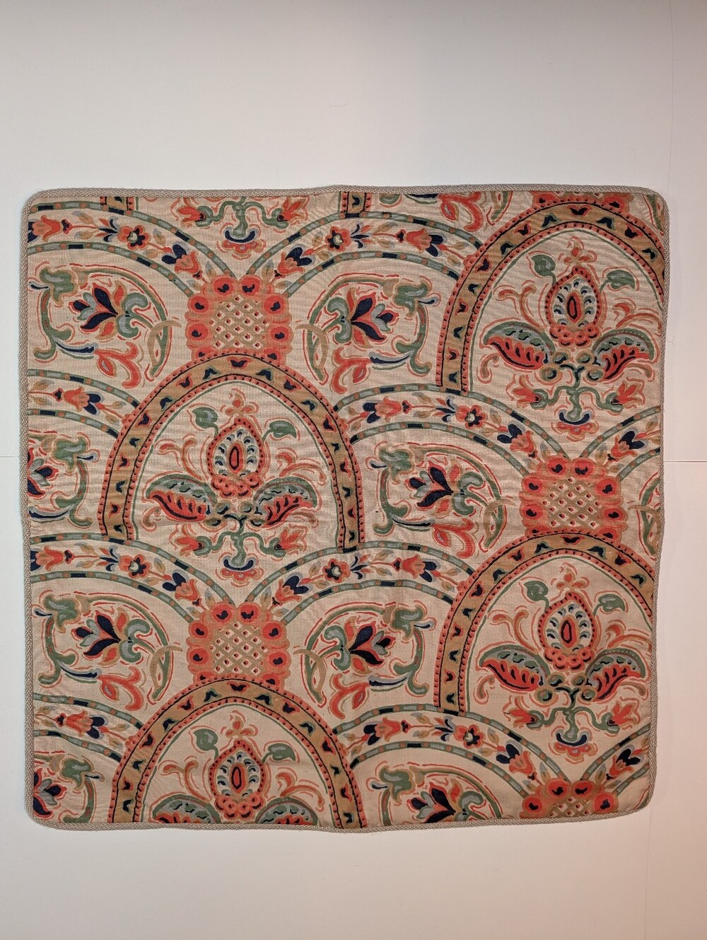 Pottery Barn Harland Print 24" X 24" Cotton/Linen Pillow Cover